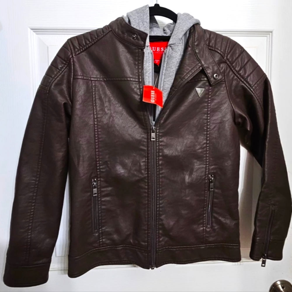 GUESS kids faux leather jacket
